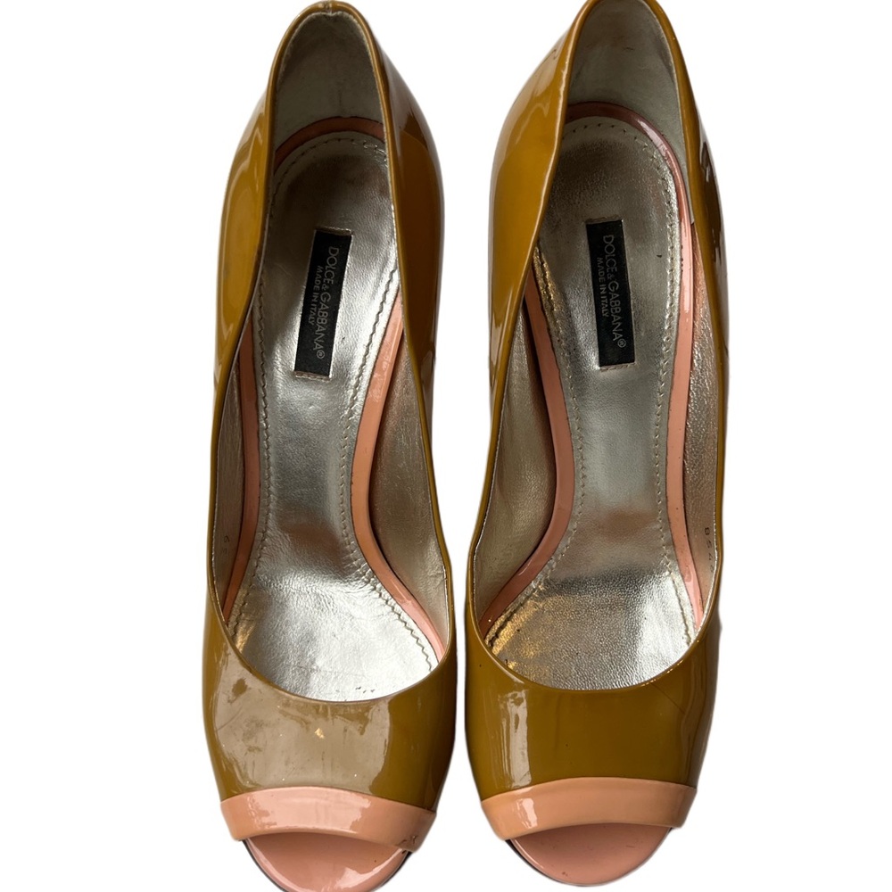 Vintage Dolce & Gabbana Peep Toe Patent Heels